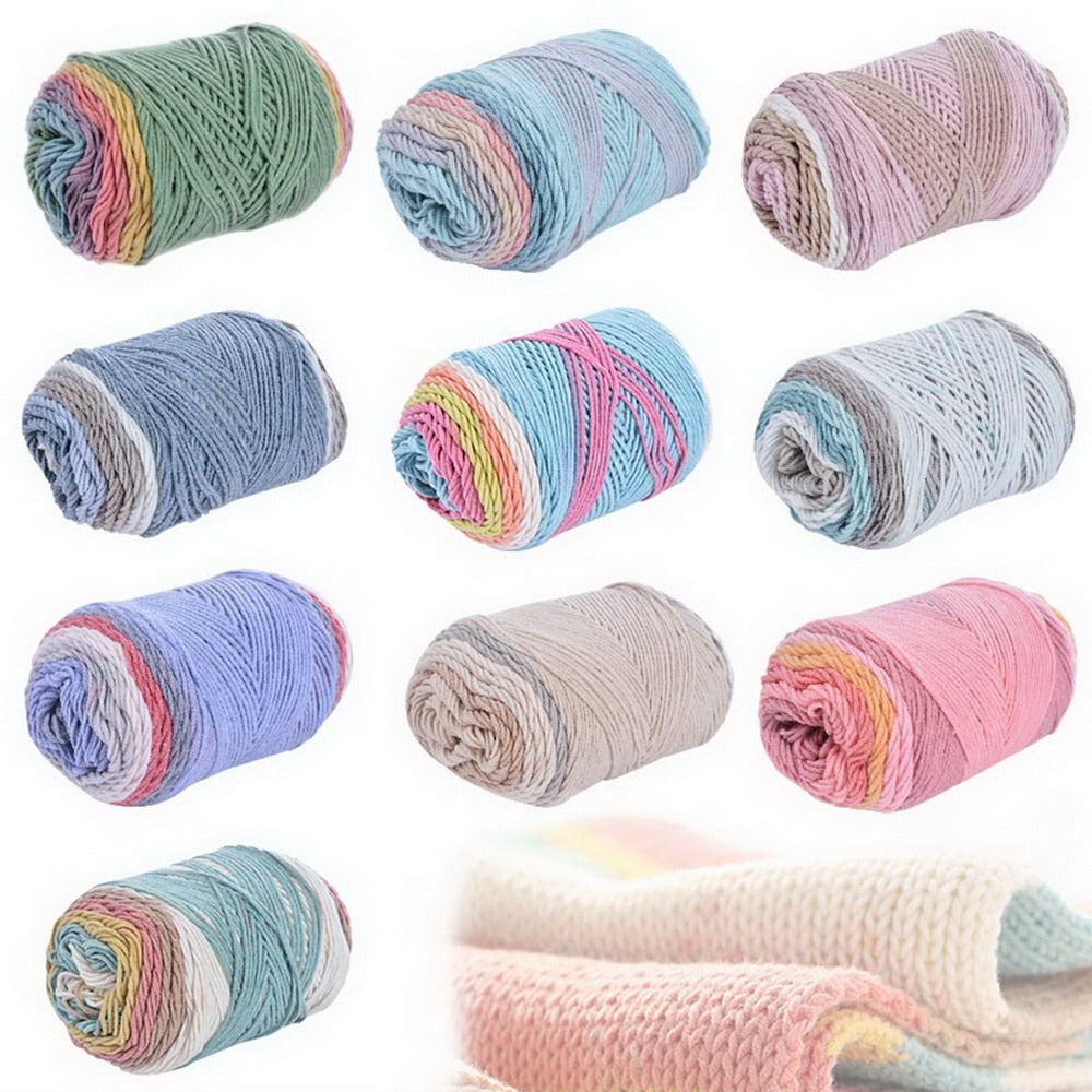 10Pcs=500g natural silk milk cotton yarn thick yarn for knitting baby wool crochet yarn weave thread