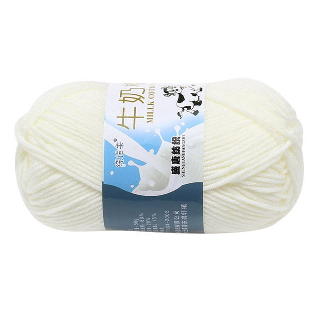 10Pcs=500g natural silk milk cotton yarn thick yarn for knitting baby wool crochet yarn weave thread