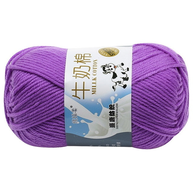 10Pcs=500g natural silk milk cotton yarn thick yarn for knitting baby wool crochet yarn weave thread