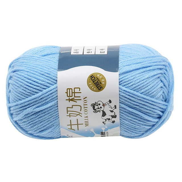 10Pcs=500g natural silk milk cotton yarn thick yarn for knitting baby wool crochet yarn weave thread