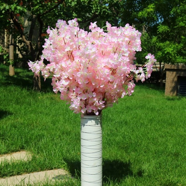 160 heads silk cherry blossom silk artificial flower bouquet artificial cherry blossom tree for home decor for DIY wedding decor