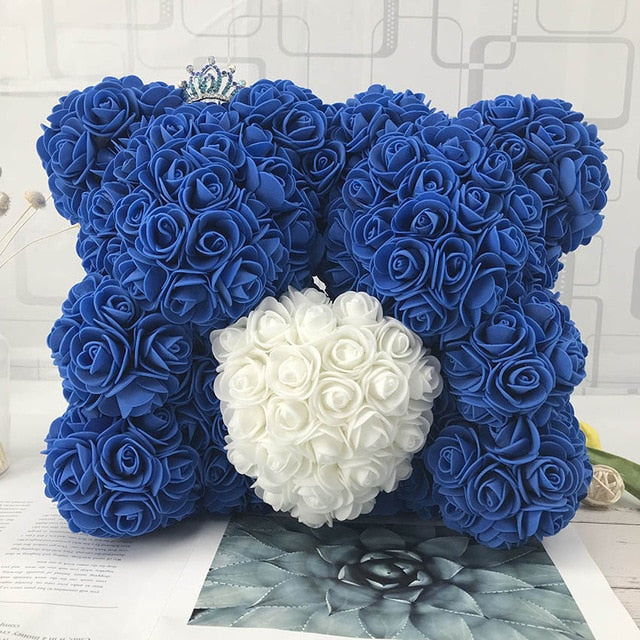 40CM Love Heart Rose Bear Artificial Flowers Soap Foam Rose Flower Panda Christmas Gifts for Women Valentine's Day Gift