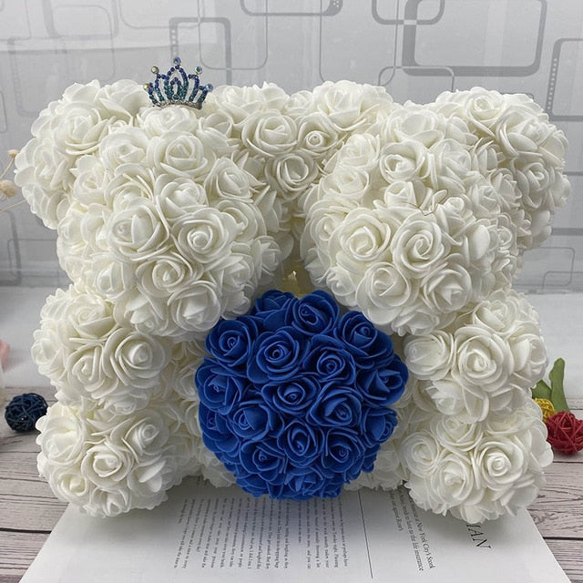 40CM Love Heart Rose Bear Artificial Flowers Soap Foam Rose Flower Panda Christmas Gifts for Women Valentine's Day Gift