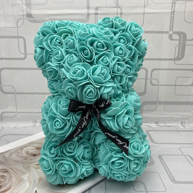 40CM Love Heart Rose Bear Artificial Flowers Soap Foam Rose Flower Panda Christmas Gifts for Women Valentine's Day Gift