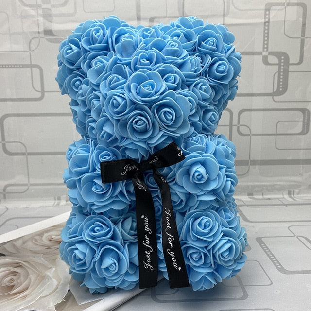 40CM Love Heart Rose Bear Artificial Flowers Soap Foam Rose Flower Panda Christmas Gifts for Women Valentine's Day Gift