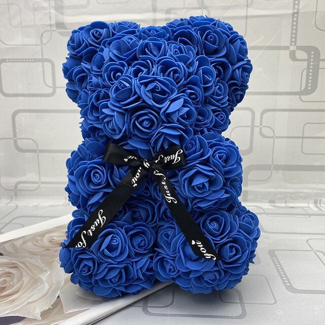 40CM Love Heart Rose Bear Artificial Flowers Soap Foam Rose Flower Panda Christmas Gifts for Women Valentine's Day Gift