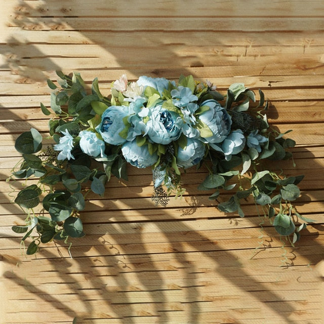 75CM Artificial Silk Flowers Swag Slim Table Centrepiece Home Wedding Arch Decor Fake Flowers Hanging Garland Wall New M17