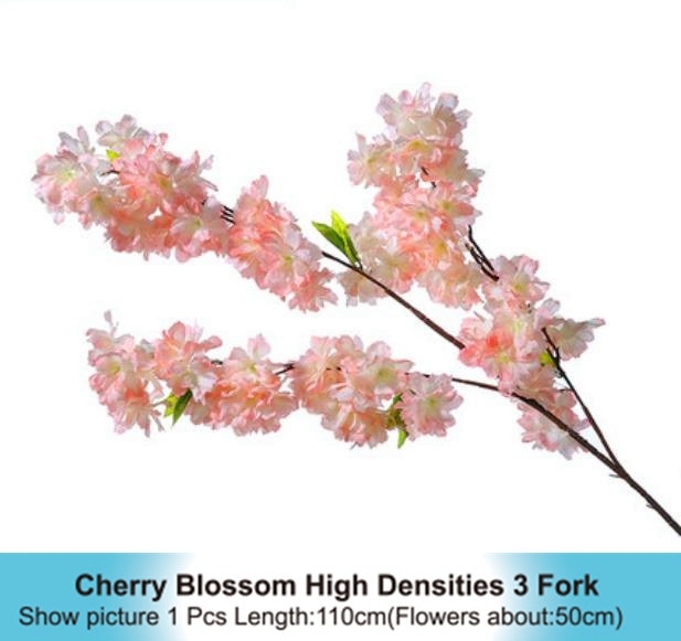 Artificial Cherry tree Vine Fake Cherry Blossom Flower Branch Sakura Tree Stem for Event Wedding Tree Deco Artificial Decorative