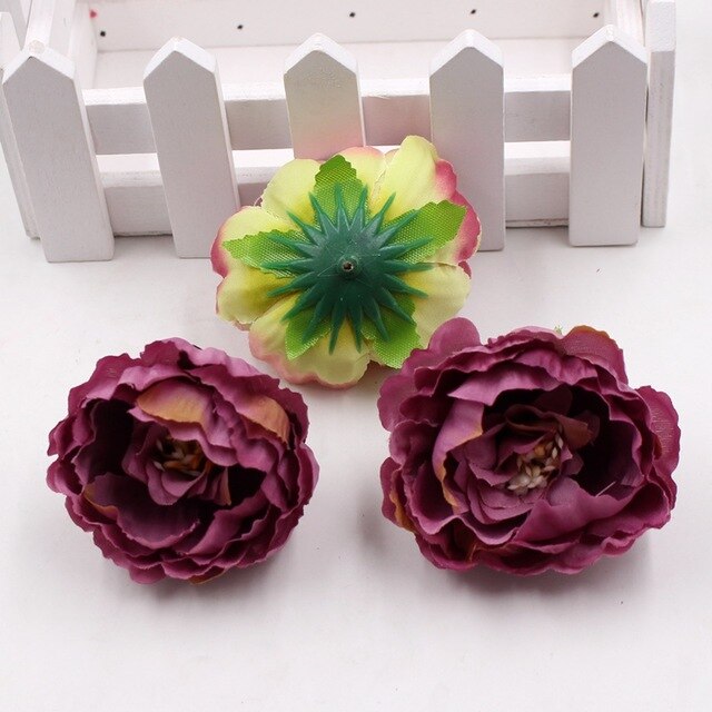 5pcs 5cm silk peony flower head artificial flower wedding family party decoration DIY cut and paste hand wreath hats flower