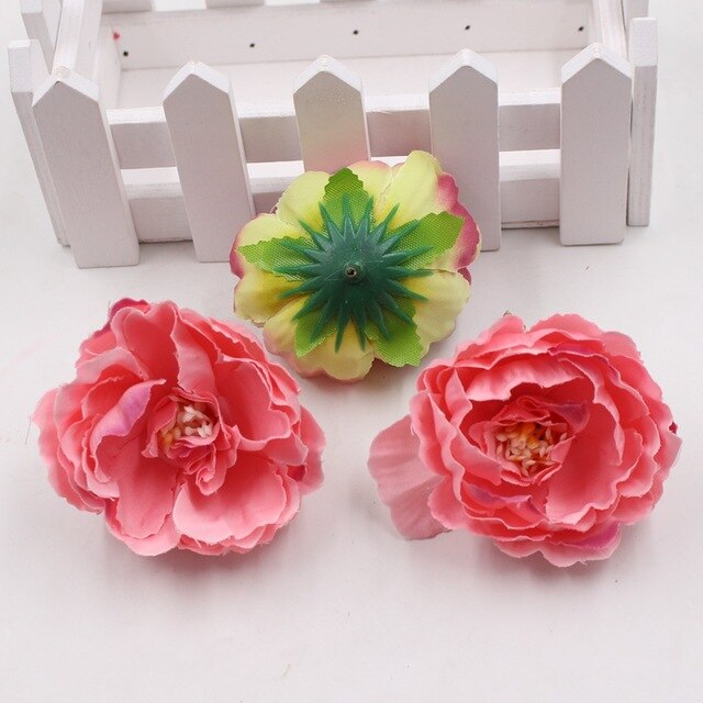 5pcs 5cm silk peony flower head artificial flower wedding family party decoration DIY cut and paste hand wreath hats flower