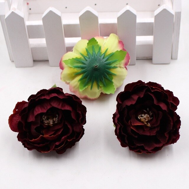 5pcs 5cm silk peony flower head artificial flower wedding family party decoration DIY cut and paste hand wreath hats flower