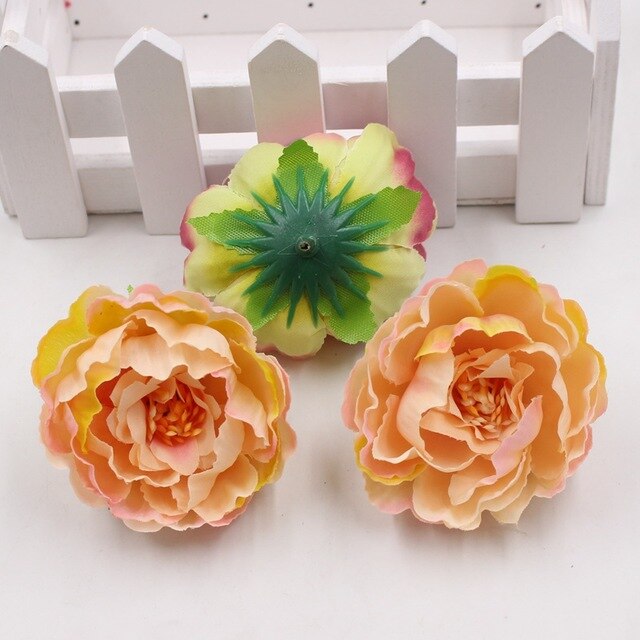 5pcs 5cm silk peony flower head artificial flower wedding family party decoration DIY cut and paste hand wreath hats flower